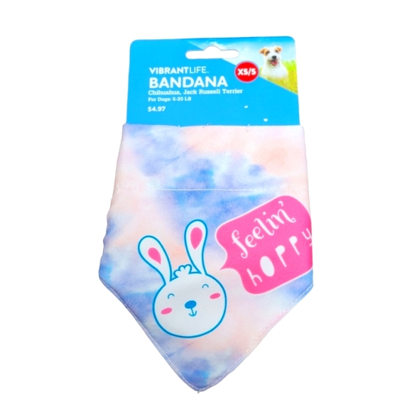 Vibrant Life Bandanas "Feeling Hoppy" Bunny Year of Rabbit & Rainbow XS/S - Picture 2 of 4